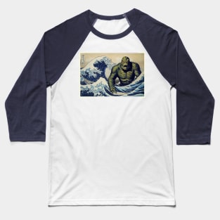 The Creature from the Black Lagoon and the Great Wave Baseball T-Shirt